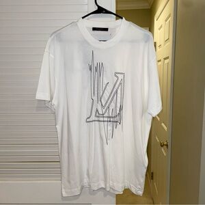 LV White Front & Back Logo Cotton